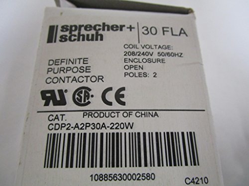 SPRECHER & SCHUH CDP2-A2P30A-220W 220VAC, 2-P, 2P Frame, 30A, 600 V, CONTACTOR miniatura 1