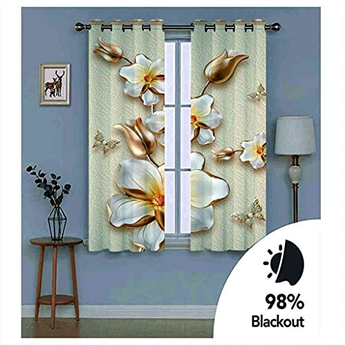 Rideau occultant à oeillets polyester isolant lot de 2 rideaux - 6