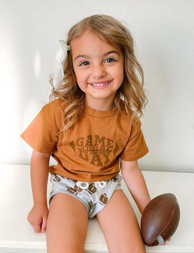 CHAUKAREAUL Toddler Baby Boy Girl Football Season Outfit Short Sleeve Shirts Top Rugby Shorts Casual Outfit Summer Clothes