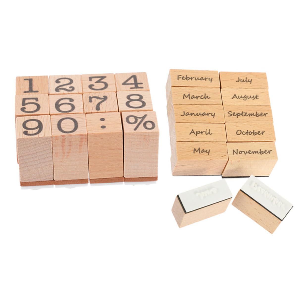 Uonlytech 8 Sätze Holz digitales Siegel Journaling Journal -Briefmarken Planer Stempel Datum Scrapbooking-Holzstempel Unterschriftenstempel Retro-Holzstempel Stempelvorräte Buchstempel Gummi