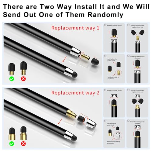 Image of 10 PCS Stylus,Stylus Pen for Touchscreen,Stylus 2-in-1 High Sensitivity & Precision Suitable for Touch Screens of iPhone /ipad /Android Tablets(10 Stylus Pen Silver /Black + 20 Tips)