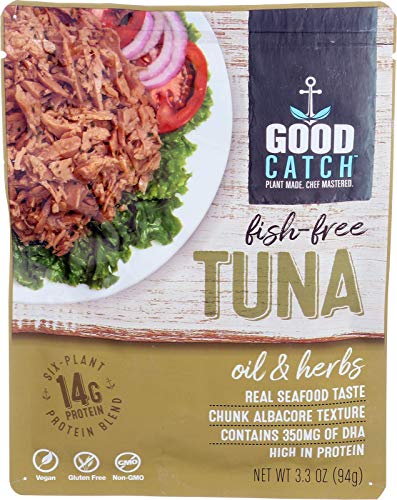 Good Catch Plant Based Fish Free Tuna - Oil & Herbs, 3Oz Pouch, 3Oz #TOP2