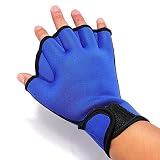 De color negro iHOMIKI Deportes acuáticos 1pair Guantes de natación Fitness acuático de la Paleta de Herramientas de Mano sin Dedos Guantes Manopla para Entrenamiento de Resistencia Natación