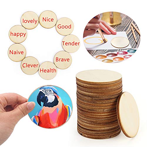 LARRY SHELL 25 Pcs Unfinished Wooden Round Disc Cutouts, 4 Inch Poplar Wood Circles for DIY Projects, Painting, Coasters Making, Engraving, Home Wedding Decoration