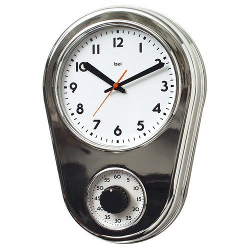 レア☆BAI Retro KITCHEN Timer wail clock Buy Bai Design Retro Kitchen Timer Wall Clock in Chrome Silver