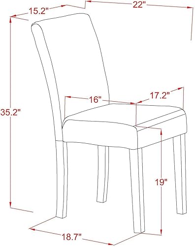 Miniatura 10 de East West Furniture AMAB3-LWH-02 - Juego de muebles de comedor de 3 piezas contiene una mesa de comedor redonda con pedestal y 2 sillas tapizadas de