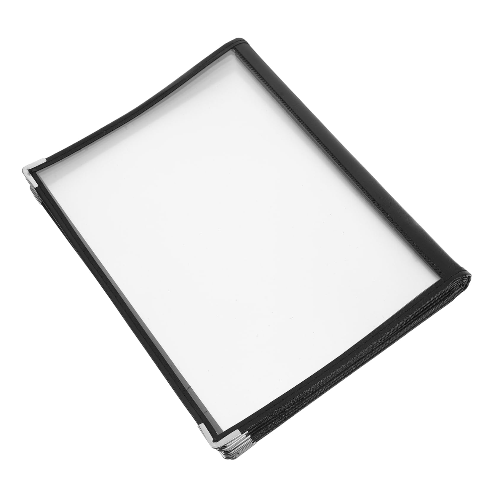 Portamenús de Pvc Transparente de 12 Lados para Restaurante | Cubierta con Diseño de Esquina, Formato de 12 Páginas, Presentación de Listas de Precio y Carta