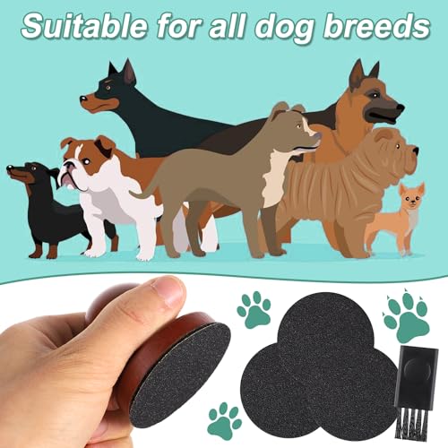 lasuroa Hunde Nagelfeile, Hunde Nageltrimmer aus Holz, mit 7stk Austauschbarem Schleifpapier und Reinigungsbürste Stressfrei Hundenagelbrettschneider für Haustiere Hunde Katzen