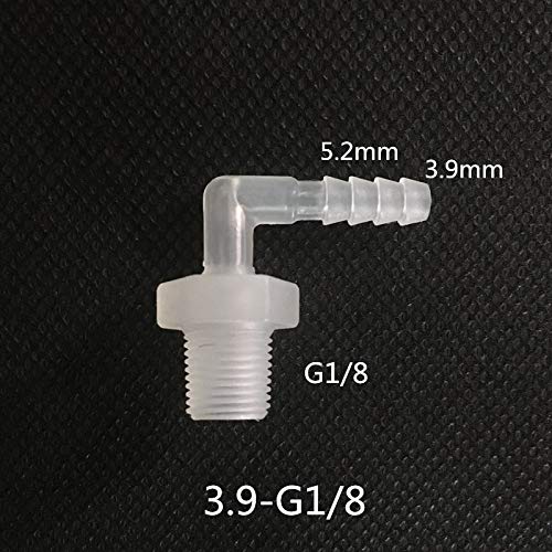 Generic 3.9Mm*G1/8" Plastic Pond Hose Elbow Connectors for Clear Flexible Hose Joiner Pipe 90