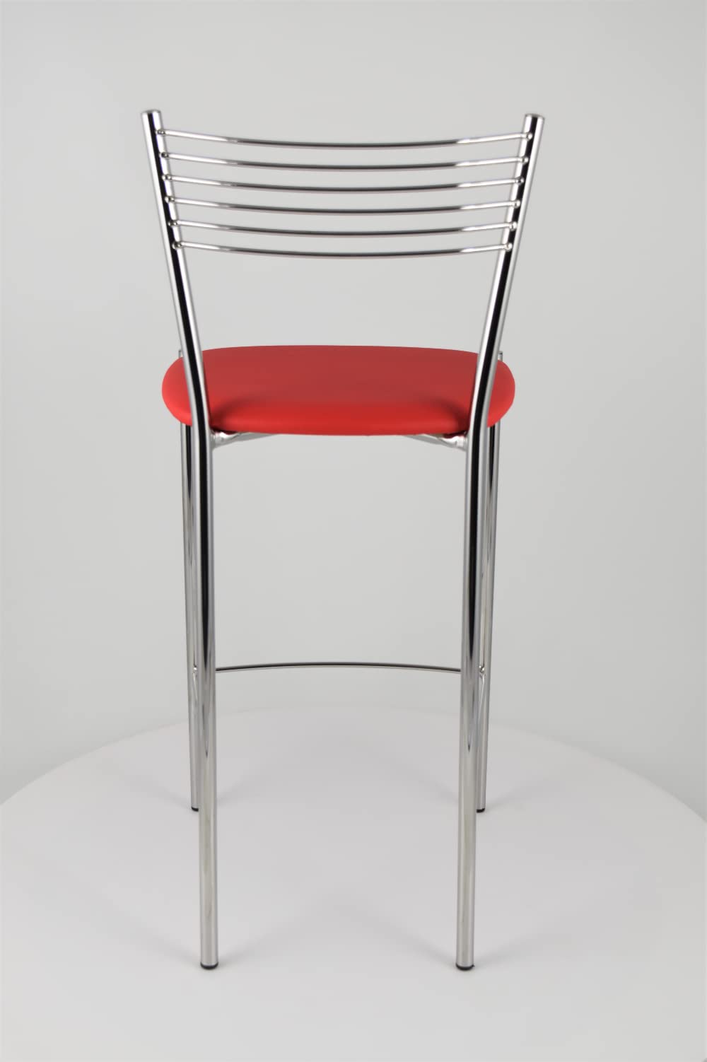 t m c s Tommychairs - Set 2 sgabelli alti modello Elegance per cucina e bar, struttura in acciaio cromato e seduta imbottita e rivestita in pelle artificiale colore rosso