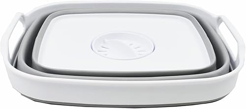 Miniatura 41 de SAMMART Sartén plegable de 7.5L (2 galones) con tapón de drenaje, lavabo de lavado plegable, tina portátil para lavar platos, bandeja