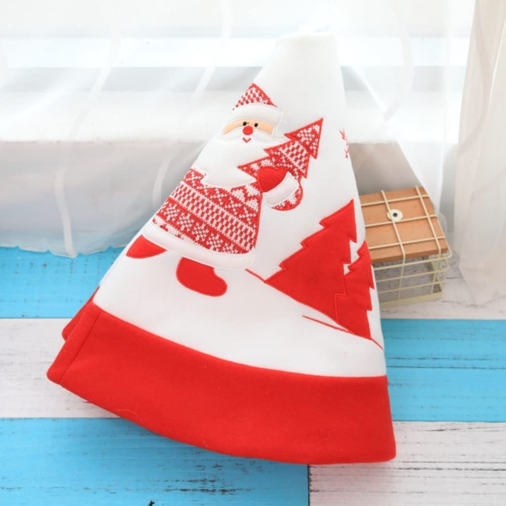 Spódnice choinkowe 35,4 "Choinki Spódnica Haft Wzór Xmas Drzewo Maty Spódnice Luksusowe Drzew Spódnicy Świąteczne Dostawy Miękki (Color : Red background)