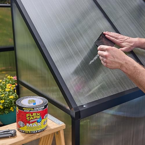 Flex Tape, MAX, Original Thick Flexible Rubberized Waterproof Tape - Seal and Patch Leaks, Works Underwater, Indoor Outdoor - Home RV Roof and Pool Repairs, Black, 4 in x 25 ft, Pack of 1