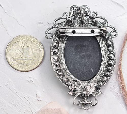 Gyn&Joy Vintage Inspired Cameo Victorian Lady Maiden Crystal Rhinestone Flower Brooch Pin Bz091 #TOP5