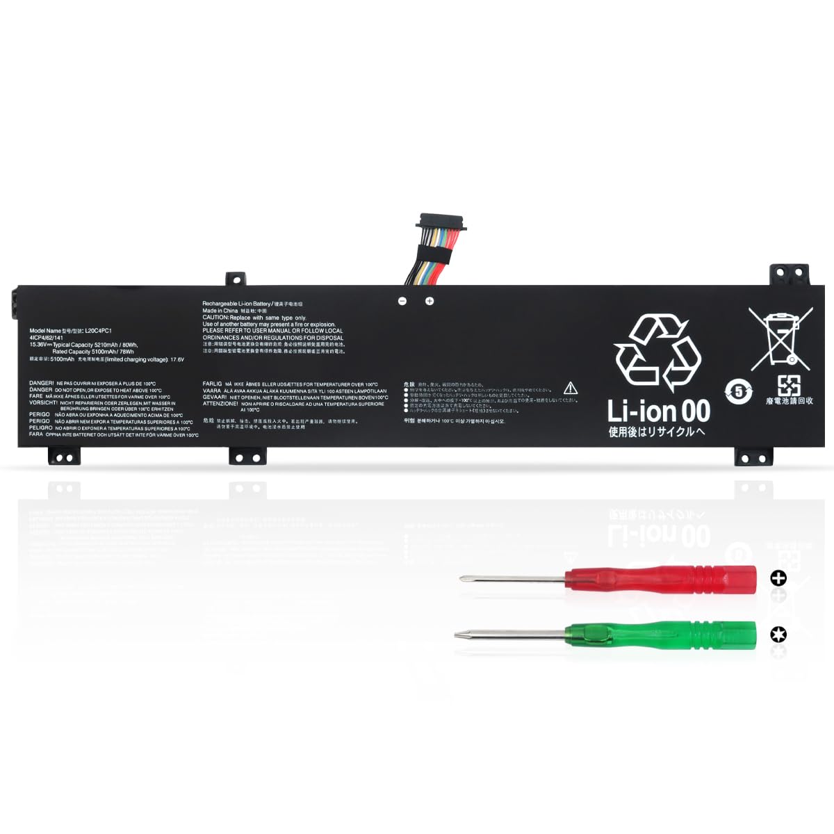 Batteria XITAIAN 15.36V 80Wh Per Lenovo Legion 5 Pro/7 – Ricambio L20D4PC1 L20C4PC1 – 5210mAh Li-Ion - 2