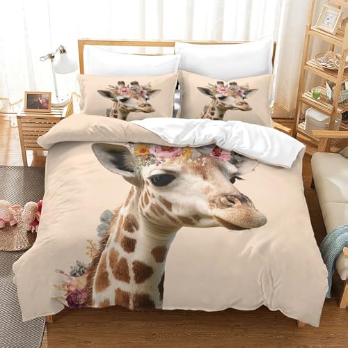 Housse de couette girafe anti-acarien et douce contre les allergies