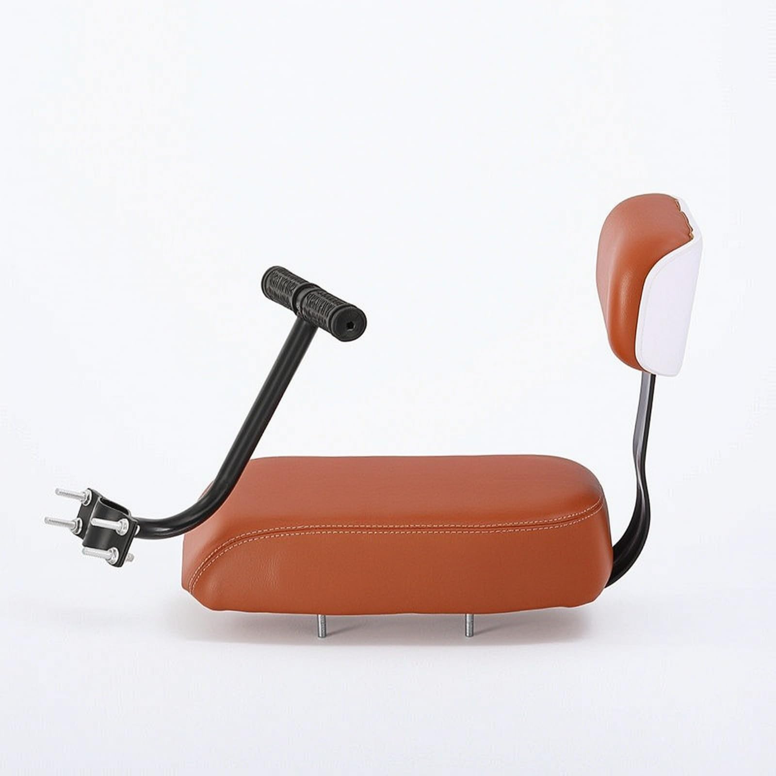 Seggiolino Bici Bambini Sella Imbottita, Marrone, Cuscino Con Schienale + Bracciolo