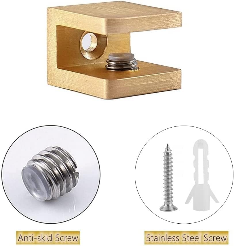 Miniatura 4 de Abrazadera para estante de vidrio, sin taladrar sobre vidrio, panel fijo de vidrio, soporte de clip para estante de vidrio, abrazadera en U de