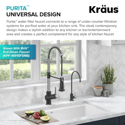 KRAUS® Purita™ Single Handle Drinking Water Filter Faucet for Reverse Osmosis or Water Filtration System in Spot-Free Stainless Steel/Matte Black, FF-100SFSMB by Kraus - Image 2