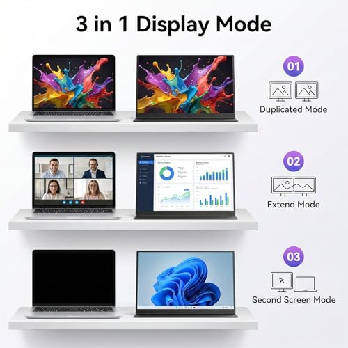 Image of 14 Inch Portable Monitor 1920x1200 IPS 16:10 Laptop Screen Extender, HDR FreeSync USB-C HDMI External Travel Monitor with Smart Cover & Dual Speakers for Mac PC PS5 Xbox Switch