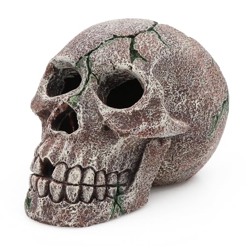 AQUA KT Aquarium Primaten Schädel Skelett Modell Fisch Versteck Reptilien Totenkopf für Aquarium Landschaft Dekoration