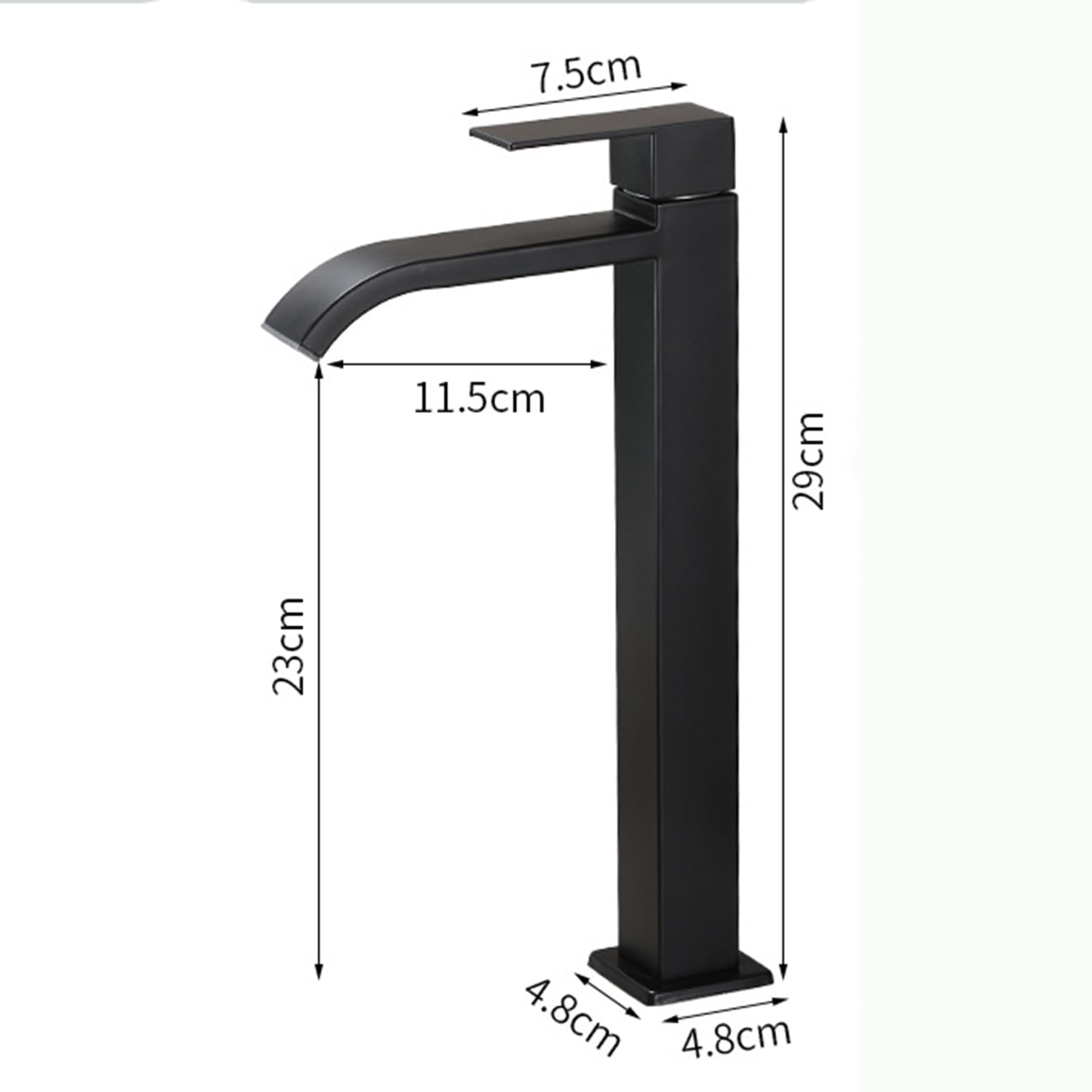 High Arc Edelstahl Badezimmer Wasserhahn Einhebel Kaltwassermischer Modernes Kaskaden-Design Weiß Finish Spültischarmatur für stilvolles Waschbecken