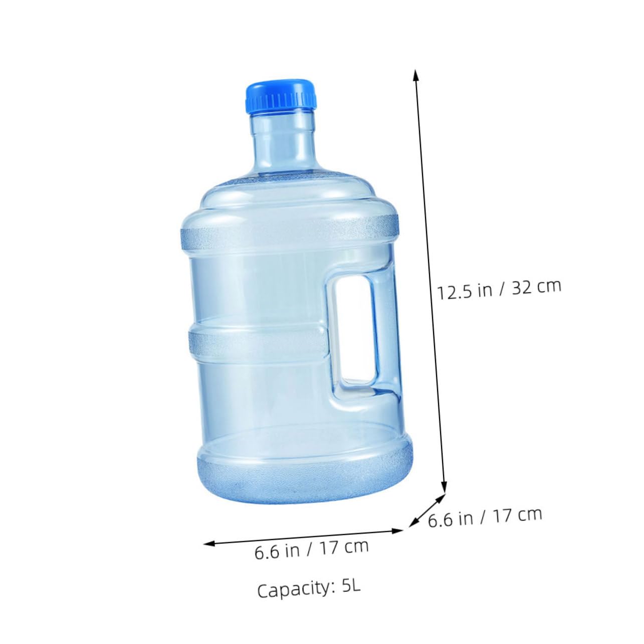 Abaodam Contenitore Chiusura Ermetica 5l per Acqua da Campeggio in PC e Manico Portatile, Bottiglia Leggera Blu per Sport e Outdoor