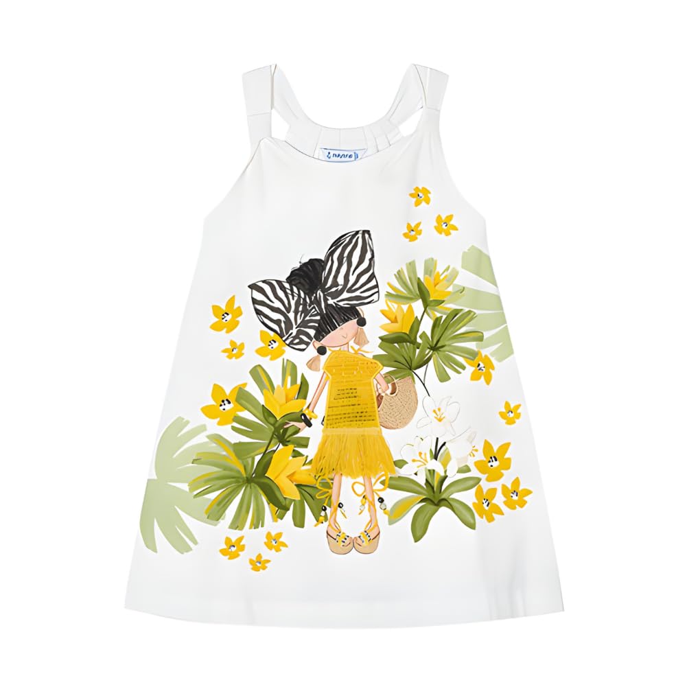 Mayoral Vestido Niña Verano –Sin Mangas – Vestido Playero para Niña – Ropa de Regalo-rallado – para niñas de 2 años a 8 años