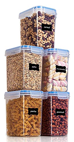 Image of Diablos Airtight Kitchen Storage Containers Set of 5-1000ml, Plastic Fridge Storage Container with Lock & Seal Lid, Blue