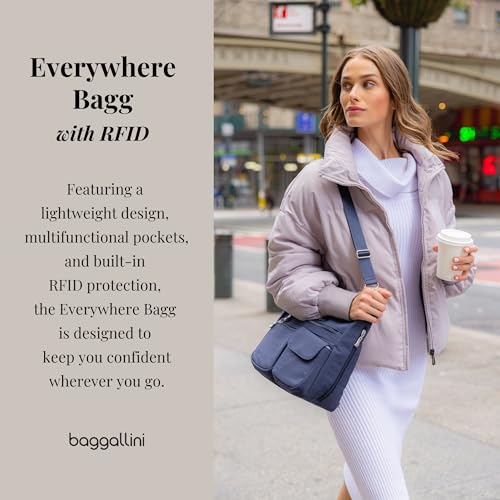 Image of Baggallini womens Everywhere Bagg Crossbody Women 11x9 Lightweight Nylon Hobo Water-resistant Travel Bag W /Rfid
