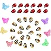 300pcs Mix Color Wooden Ladybugs - Self-Adhesive Embellishments For DIY Crafts, Scrapbooks, Micro Landscapes & Decor