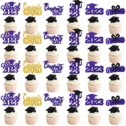 Purple Graduation Cupcake Toppers 2023, Graduation Cupcake Picks, Class Of 2023 Cupcake Toppers, Grad Cupcake Toppers 2023, Graduation Cap Cake Topper 2023, Congrats Cupcake Toppers #TOP10