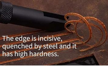 Wood Handle V Type Push Groover, Adjustable Ergonomic Design Cove Base Tools Leather Grooving Craft Gouge Tool for Wood Cutting Wood Burnisher gouging