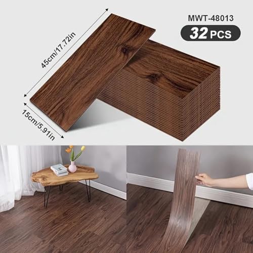 Autocollants de sol PVC grain de bois étanches pour masquer un vieux sol