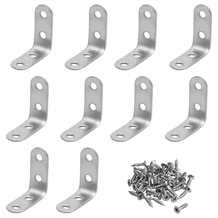 Buy Small Brackets, 10Pcs Stainless Steel Right Angle Bracket, 40x40mm