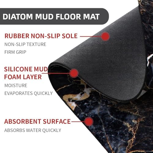 Image of FIGMENT 3D Anti-Slip Water Absorbent Bathroom Mat | Quick Dry Rectangular Bath Mat for Home, Kitchen Doorway, Office & Entryway Use | Soft, Odour-Free & Easy Clean Floor Mat (60x40 cm)