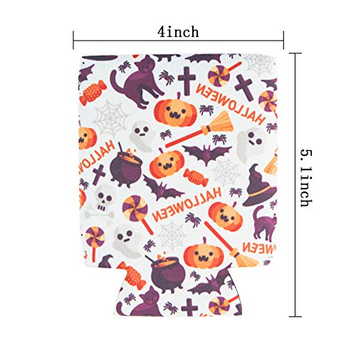 HaiMay 10 Pieces Halloween Beer Can Sleeves Beer Can Coolers Neoprene Drink Cooler Sleeves for Cans and Bottles, Festival Styles