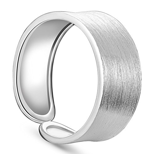 Preisvergleich Produktbild SHEGRACE 925 Sterling Silber Breitband Manschette Fingerringe,Silber,18mm,7.5mm