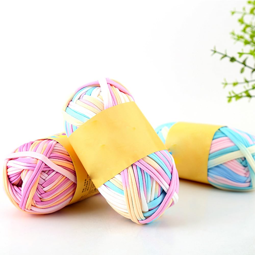 iSuperb 3 Pack Textilgarn zum Häkeln und Stricken,Strickgarn, weiches Kerngarn,Fabric Cloth T-Shirt Yarn,für Teppiche Decke und Kunsthandwerk