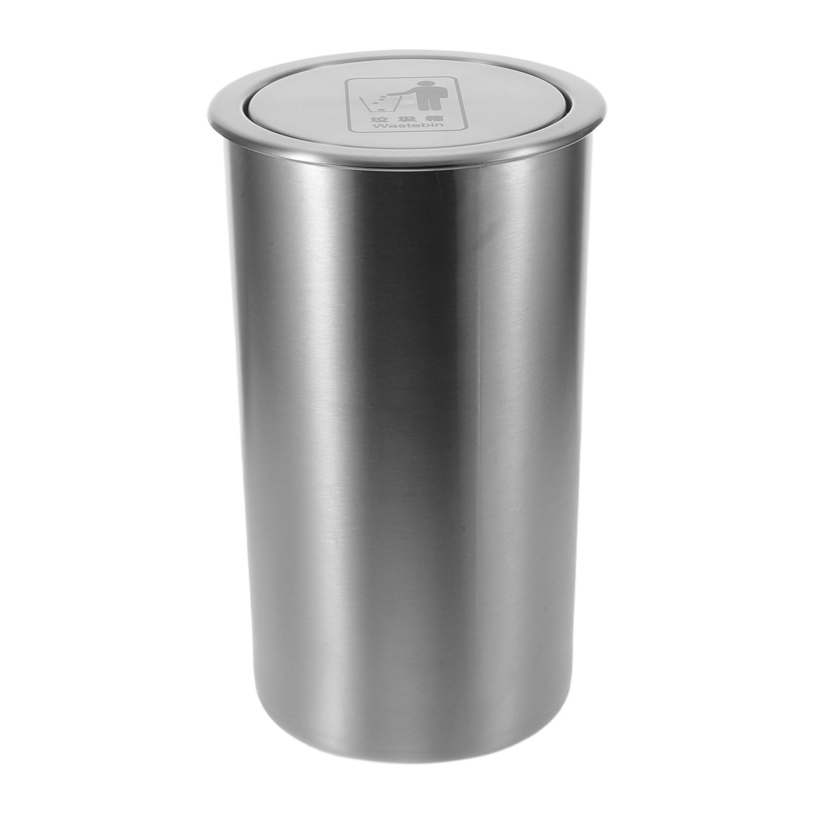 Cubo de Basura Empotrable de Acero Inoxidable Tapa Abatible Higiénica para Encimera, Diseño Moderno y Fácil Mantenimiento en Restaurante y Cocina
