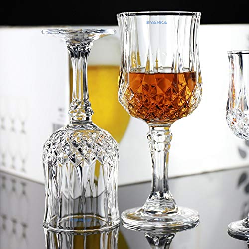 Image of SYANKA Italian Premium Crystal Wine Glasses Set of 4, Transparent, 230 ML, Ideal for White or Red Wine Glass