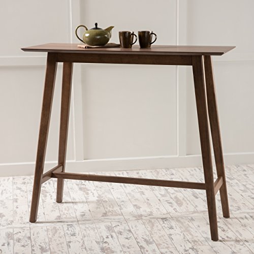 Harper & Bright Designs Bar Table, 42-Inch Counter Height Pub Table, Small Kitchen Table with Modern Design, Rectangular High Top Kitchen & Dining Counter Tables for Narrow Space, Natural Walnut
