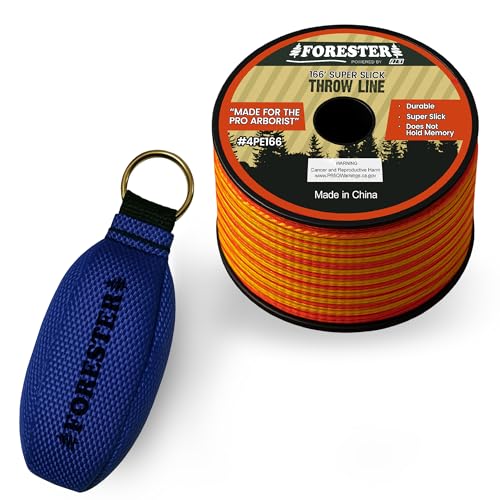 Image of FORESTER Arborist Throw Line Kit | Throw Weight & 166ft Rope | Ultra Slick 100% Polyester Rope | Arborist Equipment for Tree Climbing