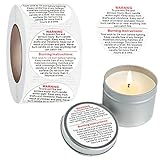 FuraHa 720 Pieces Warning Labels 2 Inch Jar Container Stickers Safety Stickers Decal for Candle...