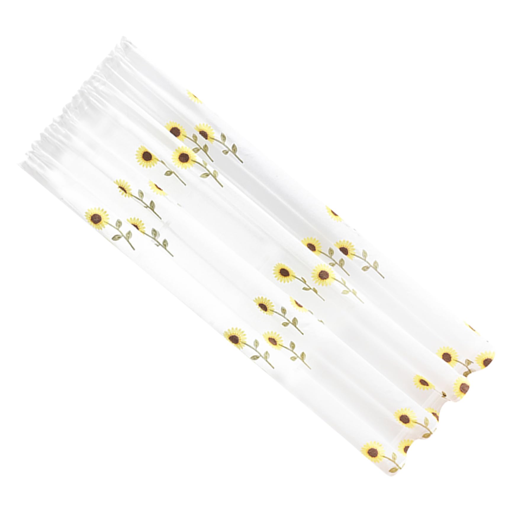 Cortina visillo transparente Gadpiparty de poliéster blanco con bordado de girasol para salón