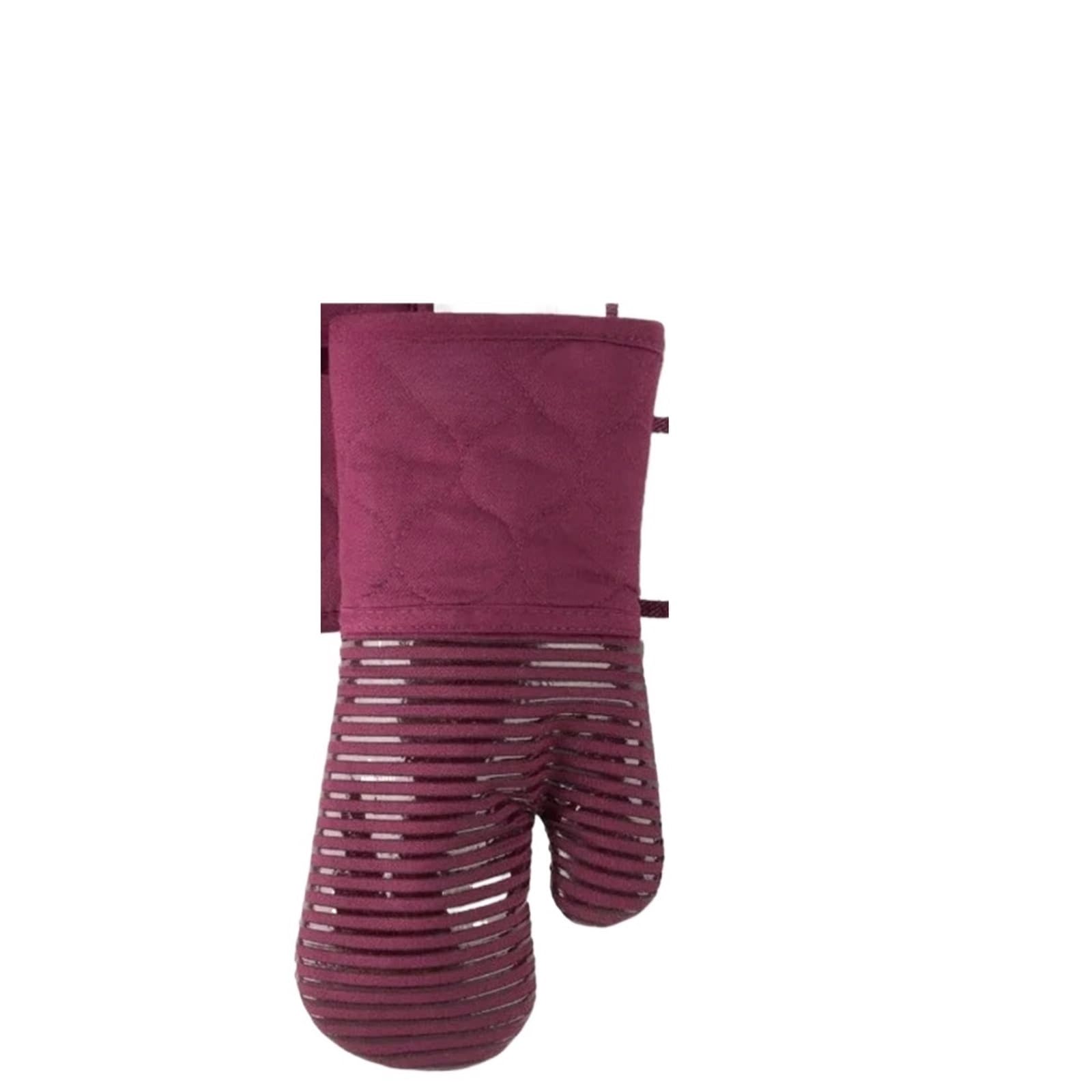 Gesteppter Ofenhandschuh aus Baumwollfrottee, hitzebeständiger Topflappen, 16"x26", 7"x13" und 7"x10", Rot