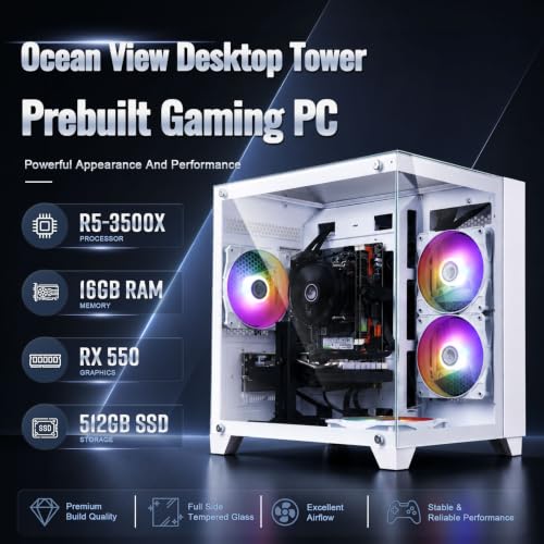 Image of Prebuilt Gaming PC Desktop,AMD Ryzen R5 Business Office Tower Computers PC