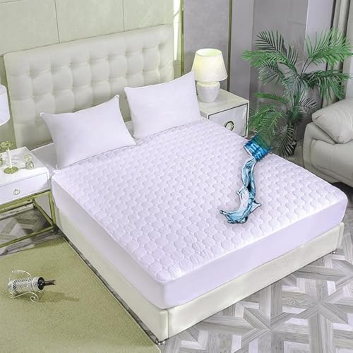 100% Waterproof Quilted Mattress Protector – Noiseless Fitted Sheet Cover, Extra Deep, Hypoallergenic, Available in Single, Double & King Bed Sizes (King(152 * 198))