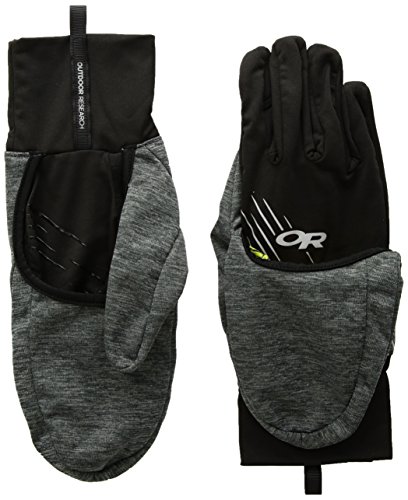 Preisvergleich Produktbild Outdoor Research Overdrive Cabriolet-Handschuhe, Unisex Herren, Overdrive Convertible Gloves, Charcoal Heather / Black, Large