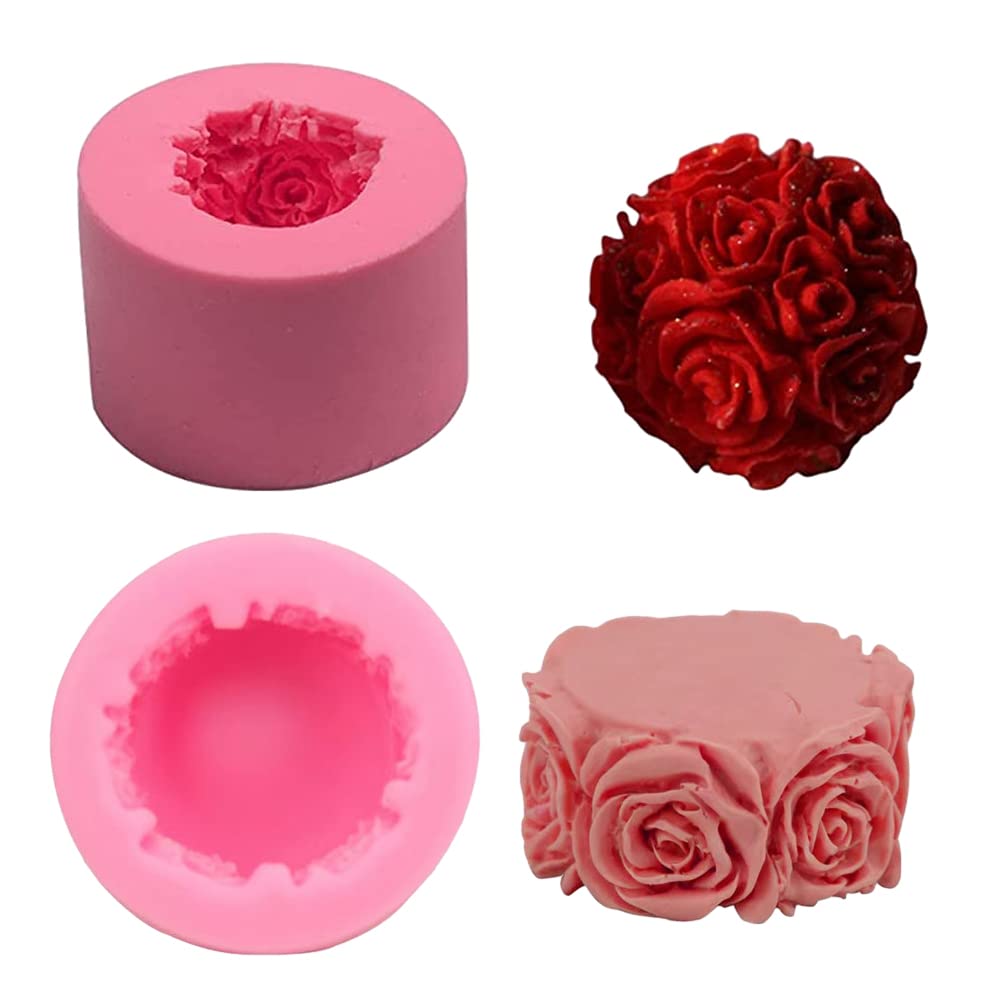 Bekecidi 2 Pezzi 3D Bear Stampi in Silicone Cute Bear Stampo per Cioccolato, Cera Fusa, Gelatina, Caramelle Gommose e Sapone Rosa e Grigio